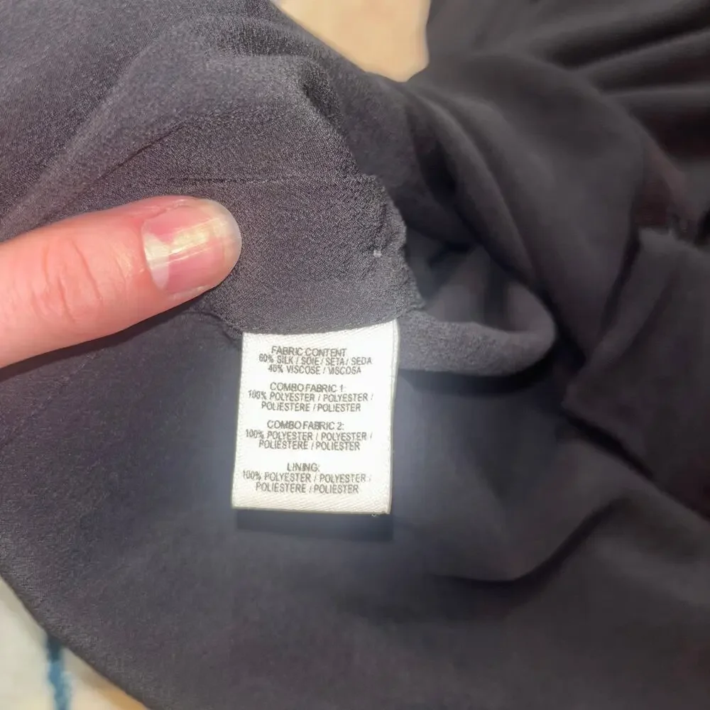 Derek Lam 10 Crosby Black Silk Blend Button Front and Side Shirt – Size 4 - Picture 10 of 11